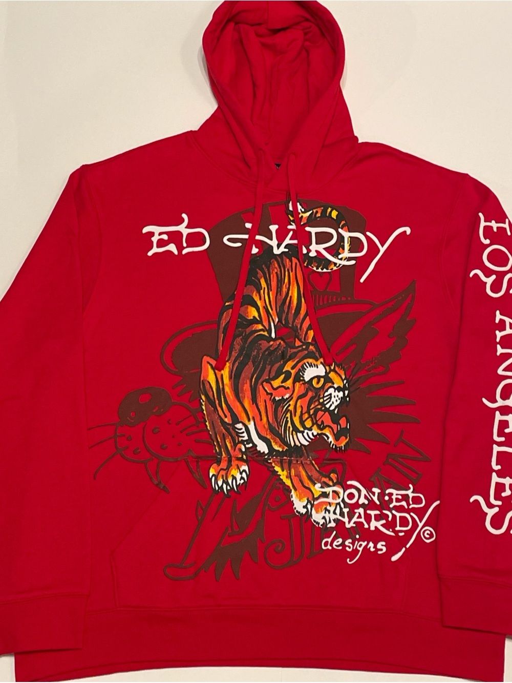 ED HARDY CROUCHING TIGER PULLOVER HOODIE (XL)
